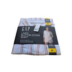 Gap Women's Linen Blend Button-Down Shirt Multicolor Size M